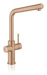 Комплект для кухни GROHE Red Duo II с бойлером M-size, смеситель с L-образным изливом, теплый закат матовый (30327DL1)