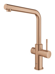 Комплект для кухни GROHE Red Duo II с бойлером M-size, смеситель с L-образным изливом, теплый закат матовый (30327DL1)