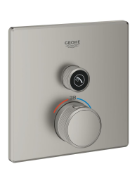 Внешняя часть термостата для душа GROHE Grohtherm SmartControl, сатиновая сталь (29123MS0)