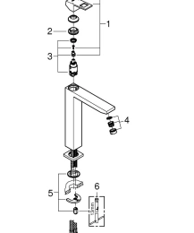 Смеситель для раковины GROHE Eurocube, XL-size, хром (23406000)