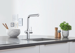 Смеситель для кухонной мойки GROHE Blue Home с системой фильтрации, охлаждения и газирования воды, Wi-Fi, хром (31539000)