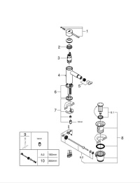 Смеситель для биде GROHE Essence с донным клапаном, холодный рассвет глянец (24178GL1)
