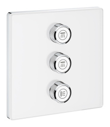 Внешняя часть переключателя потоков GROHE Grohtherm SmartControl на 3 положения, квадратная, белая луна (29158LS0)