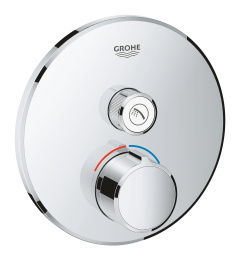 Внешняя часть смесителя для ванны и душа GROHE SmartControl круглая, на 1 потребителя, хром (29144000)