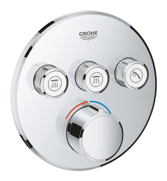 Внешняя часть смесителя для ванны и душа GROHE SmartControl круглая, на 3 потребителя, хром (29146000)