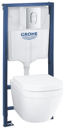Комплект инсталляции GROHE Solido 5 в 1 с подвесным унитазом Euro Ceramic и сиденьем (39536000)