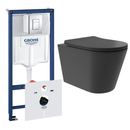 Комплект инсталляции GROHE Rapid SL 38775001 с унитазом Aqueduto CONE Plus CONT0240 и раковиной Aqueduto ESPIRAL ESP0240 (NW0454)