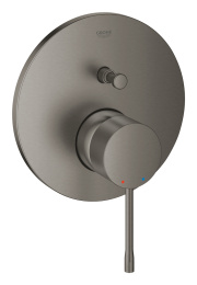 Внешняя часть смесителя для ванны GROHE Essence скрытого монтажа на 2 потребителя, круглая, темный графит матовый (24167AL1)