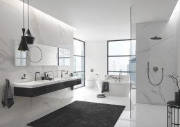 Внешняя часть смесителя для ванны GROHE Essence скрытого монтажа на 2 потребителя, круглая, темный графит матовый (24167AL1)