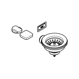 Сливной гарнитур GROHE для кухонной мойки с 1 чашей, темный графит, матовый (40996AL0)