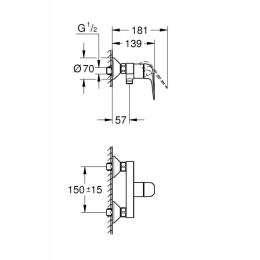Смеситель для душа GROHE Euroeco, хром (32740001)
