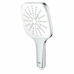 Ручной душ GROHE Rainshower SmartActive 130 Cube, 9,5 л/мин, 3 режима, хром/белый (26582LS0)