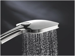 Ручной душ GROHE Rainshower SmartActive 130 Cube, 9,5 л/мин, 3 режима, хром/белый (26582LS0)