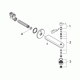 Излив для ванны GROHE Eurosmart Cosmopolitan с переключателем ванна/душ, хром (13262000)