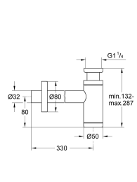 Сифон для раковины GROHE 1 1/4", матовый черный (289122430)