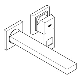 Внешняя часть смесителя для раковины GROHE Eurocube на 2 отверстия, M-Size, хром (23447000)