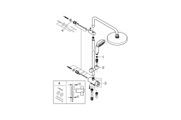 Душевая система GROHE New Tempesta 200 с термостатом для ванны, хром (NB0032)