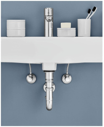 Смеситель для раковины GROHE Eurosmart с угловыми вентилями, хром (23588000)