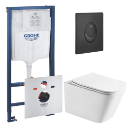 Комплект инсталляции GROHE Rapid SL 1000044 с унитазом Aquatek ЛИБРА AQ1505T-00 и сиденьем с микролифтом (NW0677)