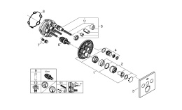 Внешняя часть смесителя для душа GROHE SmartControl квадратная, на 3 потребителя, хром (29149000)