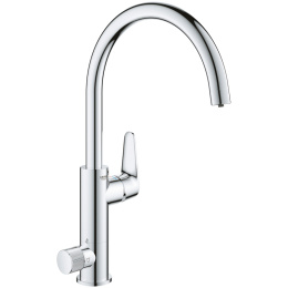 Смеситель для кухонной мойки GROHE Blue Pure BauCurve с функцией фильтрации, с фильтром в комплекте, хром (119709)