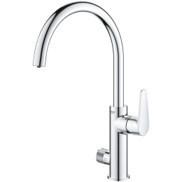 Смеситель для кухонной мойки GROHE Blue Pure BauCurve с функцией фильтрации, с фильтром в комплекте, хром (119709)