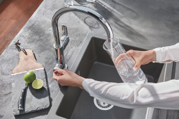 Смеситель для кухонной мойки GROHE Blue Pure BauCurve с функцией фильтрации, с фильтром в комплекте, хром (119709)