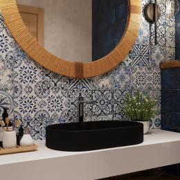 Раковина накладная Aqueduto ESPIRAL, овальная 390*600, черный матовый (ESP0240)