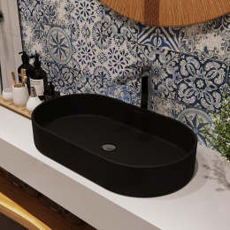 Раковина накладная Aqueduto ESPIRAL, овальная 390*600, черный матовый (ESP0240)