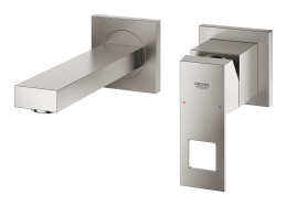 Внешняя часть смесителя для раковины GROHE Eurocube на 2 отверстия, S-Size, суперсталь (19895DC0)