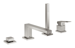Смеситель для ванны GROHE Eurocube на 4 отверстия, на край ванны, суперсталь (19897DC1)