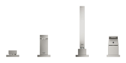 Смеситель для ванны GROHE Eurocube на 4 отверстия, на край ванны, суперсталь (19897DC1)