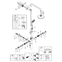 Душевая система GROHE Vitalio Joy System 180 с термостатом для душа, хром (27298001)
