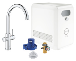 Смеситель для кухонной мойки GROHE Blue Professional с функцией фильтрации, с системой охлаждения и газирования воды, Wi-Fi, хром (31323002)