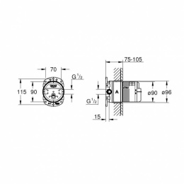 Встраиваемая часть верхнего душа GROHE Rainshower (26483000)