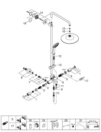Душевая система GROHE Euphoria System 260 с термостатом для ванны, хром (27475001)