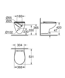 Комплект инсталляции GROHE Rapid SL 1000044 с унитазом GROHE Bau Ceramic и сиденьем с микролифтом (NW0685)