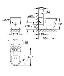 Унитаз напольный GROHE Bau Ceramic, альпин-белый (39910000)