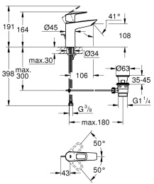 Готовый комплект для ванной комнаты GROHE BauLoop, хром (129682)
