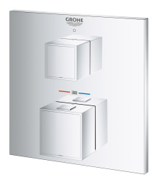 Внешняя часть термостата для душа GROHE Grohtherm Cube на 1 потребителя, хром (24153000)