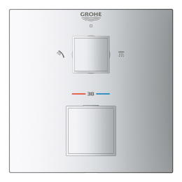 Внешняя часть термостата для душа GROHE Grohtherm Cube на 2 потребителя, хром (24154000)