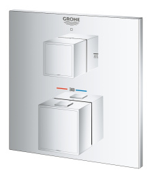 Внешняя часть термостата для душа GROHE Grohtherm Cube на 2 потребителя, хром (24154000)