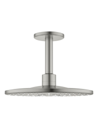 Верхний душ GROHE Rainshower 310 SmartActive с душевым кронштейном, 2 режима, 142 мм, сатиновая сталь (26477MS0)