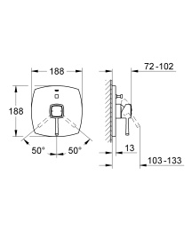 Внешняя часть смесителя для ванны GROHE Grandera, теплый закат глянец (19920DA0)