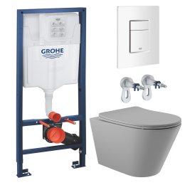 Комплект инсталляции GROHE Rapid SL 38772SH0 с унитазом Aqueduto CONE CON0130 и раковиной Aqueduto ESPIRAL ESP0430 (NW0488)
