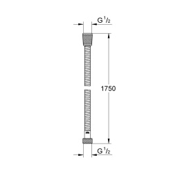 Душевой гарнитур GROHE Sena Stick, 1 режим струи, душевая штанга 600 мм, 9,5 л/мин, хром (28581000)