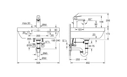 Набор для ванной GROHE Euro, раковина 60 + смеситель Eurosmart Cosmopolitan (39642000)