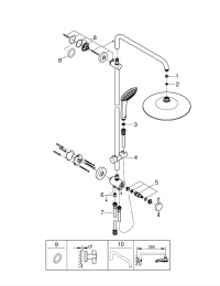 Душевая система GROHE Euphoria System 260 с переключателем потоков, хром (27421002)