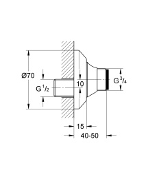 Эксцентрик s-образный 1/2" x 3/4" GROHE, регулируемый, 10 мм (12400000)