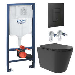 Комплект инсталляции GROHE Solido 38811KF0 с унитазом Aqueduto CONE Plus CONT0240 и раковиной Aqueduto ESPIRAL D400 ESP0140 (NW0415)